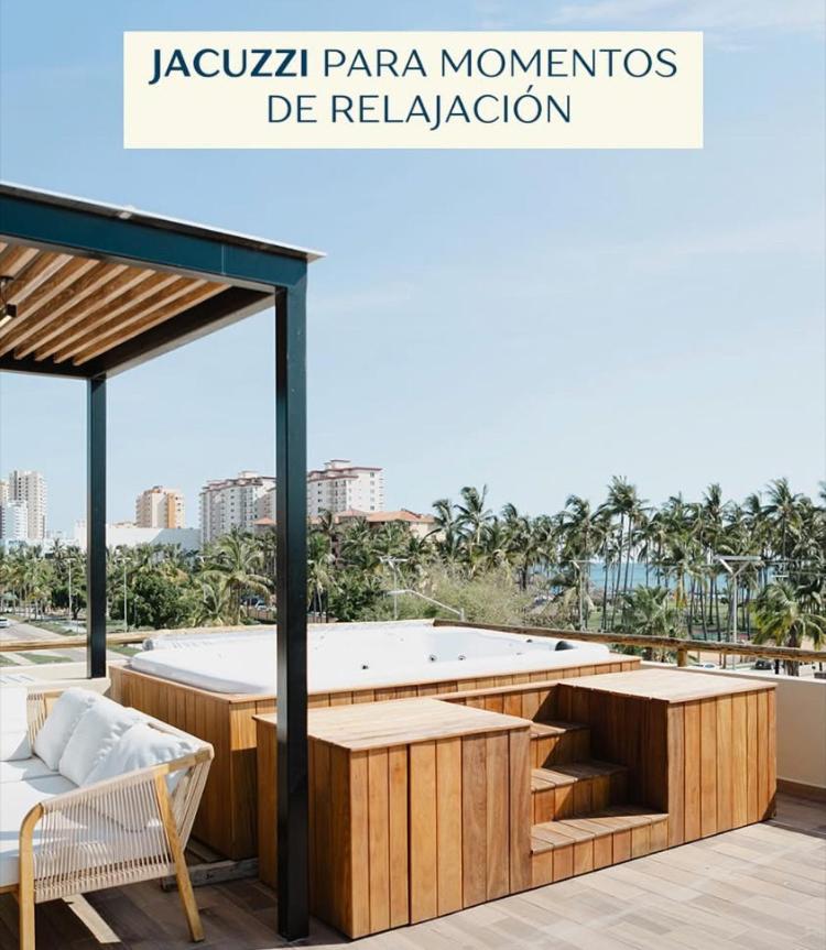 Loft Con Cama King Size,acceso Frente Al Mar, Jacuzzi, Alberca Climatizada Y Cuenta Con Privacidad Apartamento